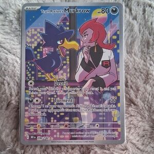 Pokemon Trading Card - Team Rocket's Murkrow - Blue and Pink